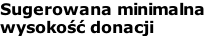Sugerowana minimalna wysokość donacji